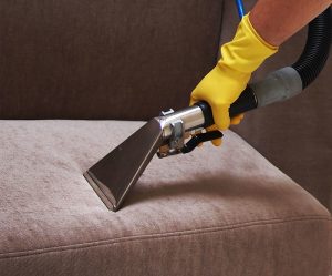 Before and after images of upholstery cleaning Boca Raton, demonstrating effective stain removal and deep cleaning results.